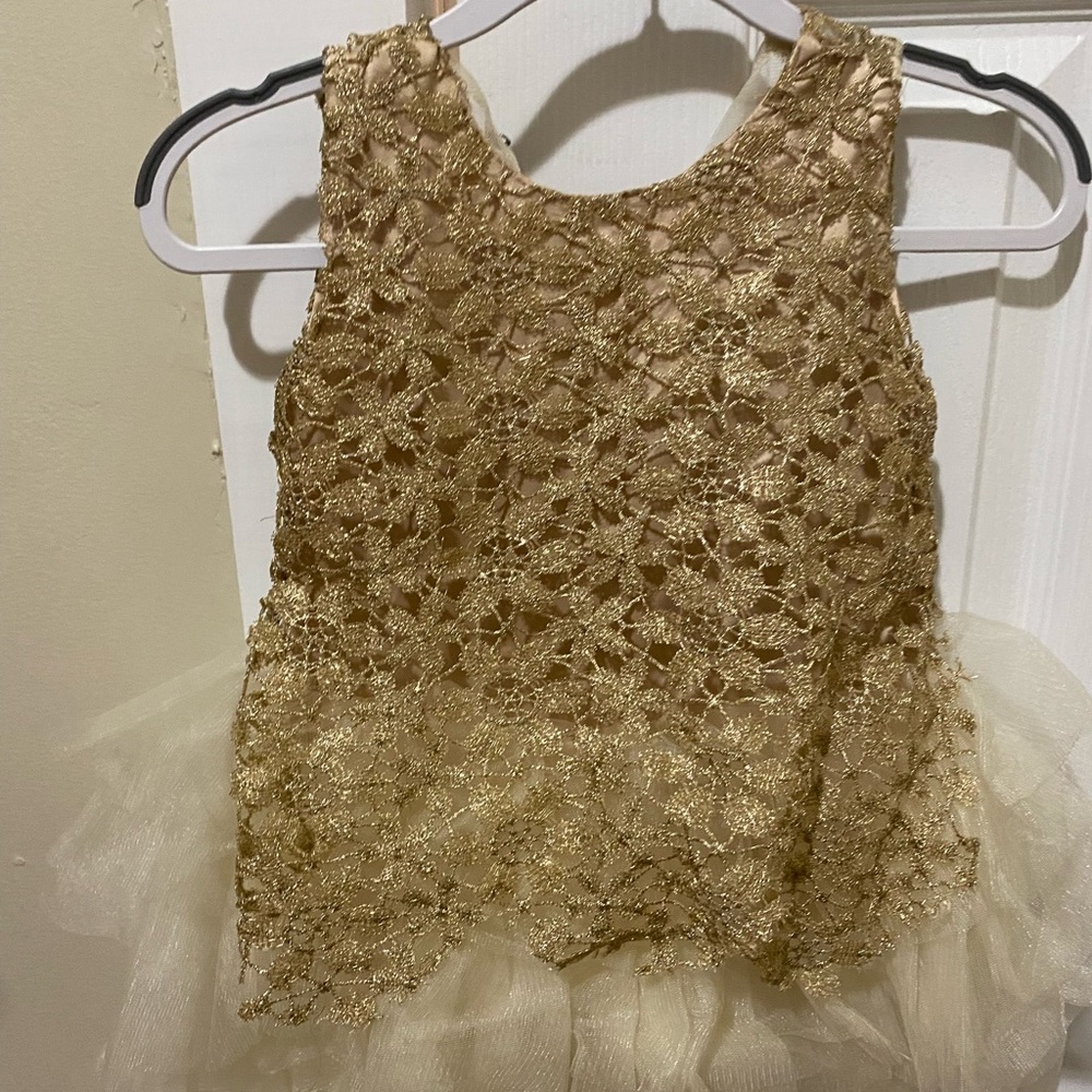 Gold formal sleeveless dress